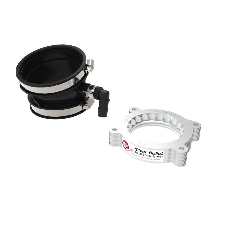 aFe 2020 Vette C8 Silver Bullet Aluminum Throttle Body Spacer Works w/ Factory Intake Only - Silver-SR1 Performance