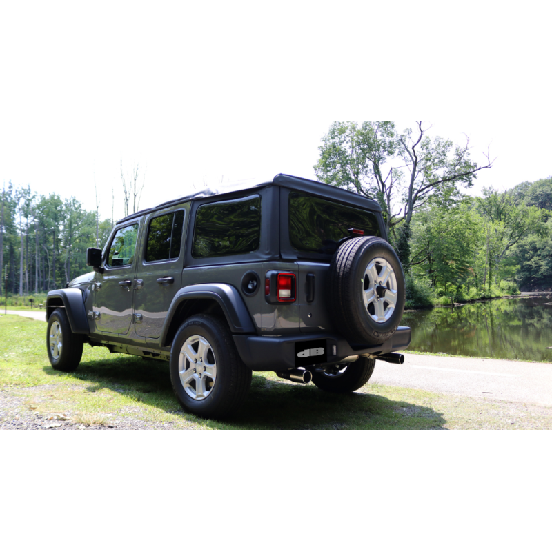 Corsa 2018-2024 Jeep Wrangler JL 2.5in Dual Rear Exit Polished Tips Touring Axle-Back Exhaust-SR1 Performance