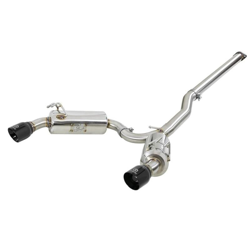 aFe Takeda 3in. to 2.5in. 304 SS C/B Exhaust 08-15 Mitsubishi Lancer EVO I4-2.0L (t) - Black Tips-SR1 Performance