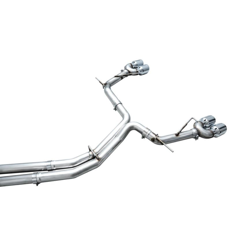 AWE Tuning 19-23 Audi C8 S6/S7 2.9T V6 AWD Track Edition Exhaust - Chrome Silver Tips