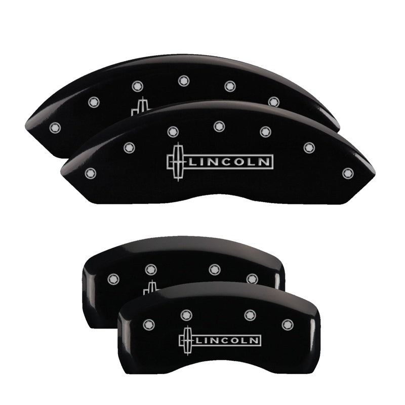 MGP 36008SLC1BK Black Aluminum Caliper Covers for Lincoln - Set of 4 with Engraved Logos