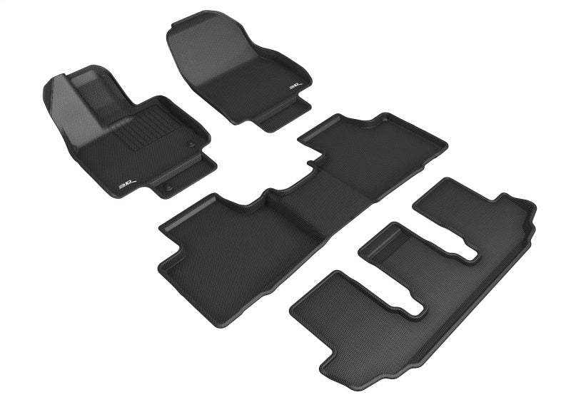 3D MAXider 20-23 Toyota Highlander Gas 8-Seat Kagu Black Floor Mat - Row 1/2/3-SR1 Performance