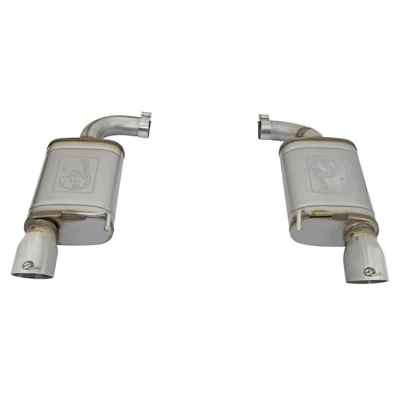 aFe MACHForce XP 2.5in 409 Stainless Axle Back Exhaust w/Stainless Tips 15-17 Ford Mustang I4-2.3L-SR1 Performance