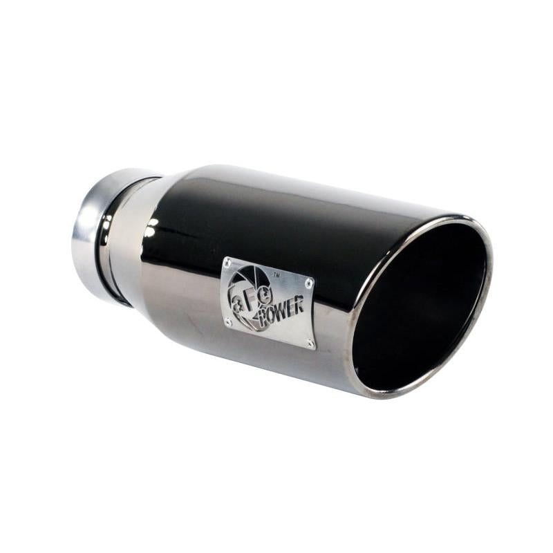 aFe MACHForce XP Exhausts Tips SS-304 EXH Tip 4In x 6Out x 15L Bolt-On (blk chrome)-SR1 Performance