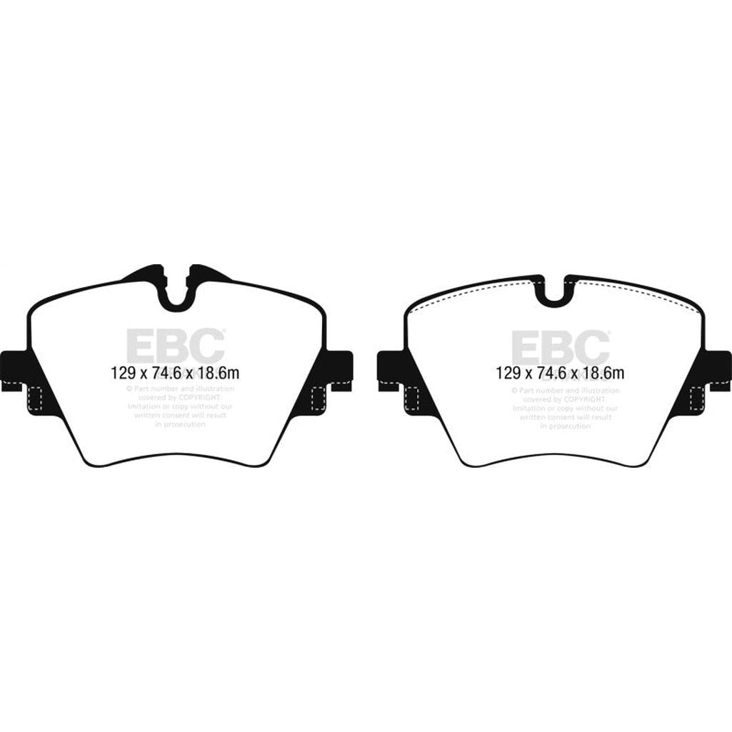 EBC Bluestuff NDX Front Brake Pads for 2016-2018 BMW X1 and Mini Cooper Models - Part Number DP52245NDX