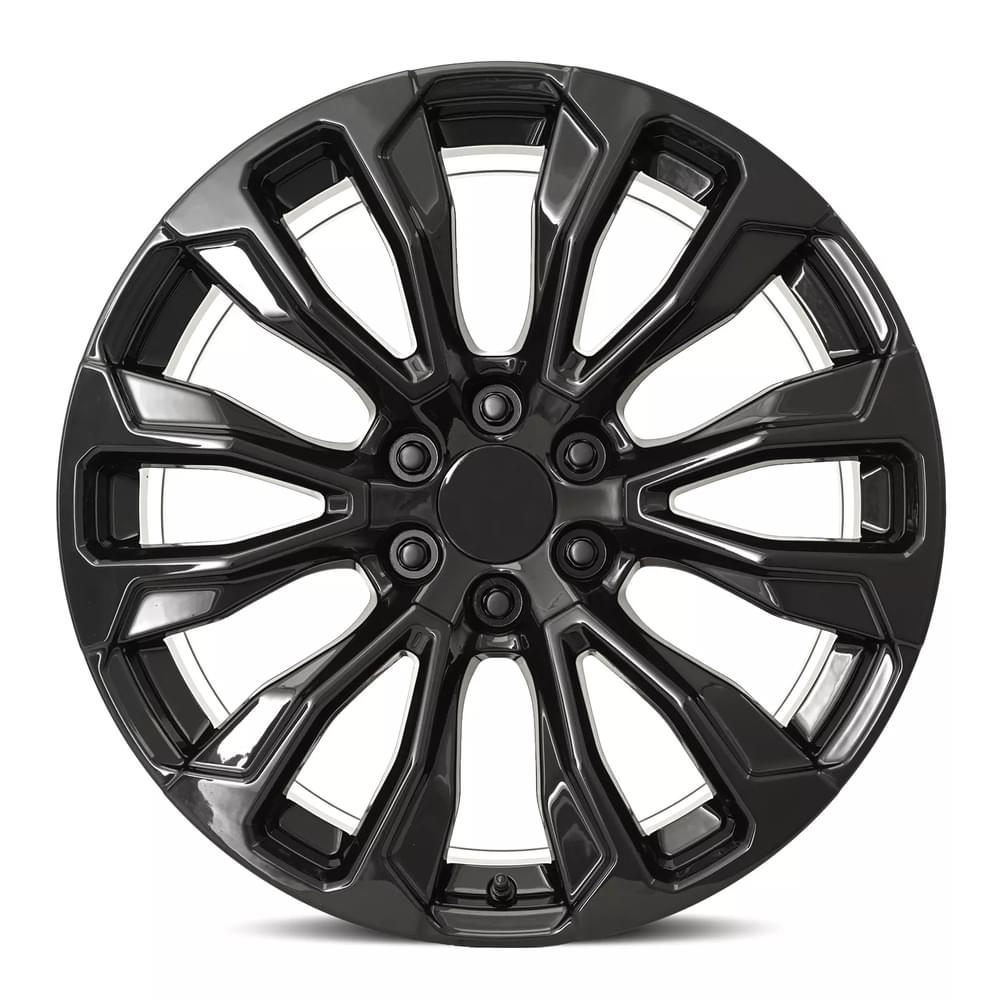 FR 203 - GMC DENALI 12 SPOKE REPLICA WHEEL-Gloss Black 22x9 6x5.5 + 28 HB 78.1