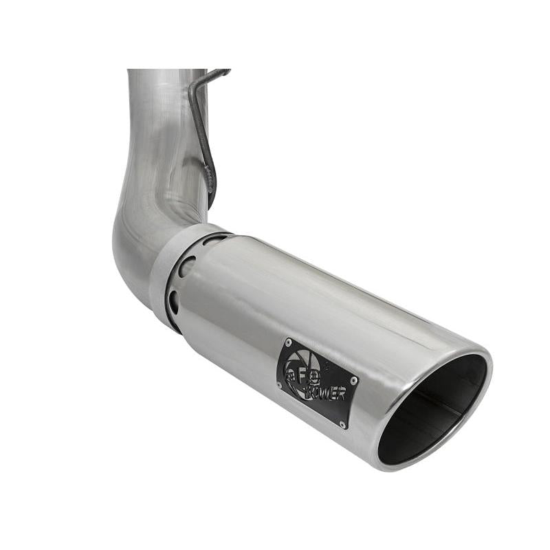 aFe LARGE BORE HD 5in 409-SS DPF-Back Exhaust w/Polished Tip 2017 Ford Diesel Trucks V8 6.7L (td)