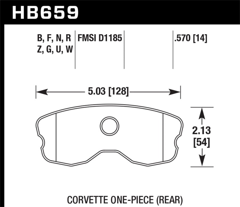 Hawk 06-10 Chevy Corvette (Improved Pad Design) Rear Performance Ceramic Sreet Brake Pads-SR1 Performance