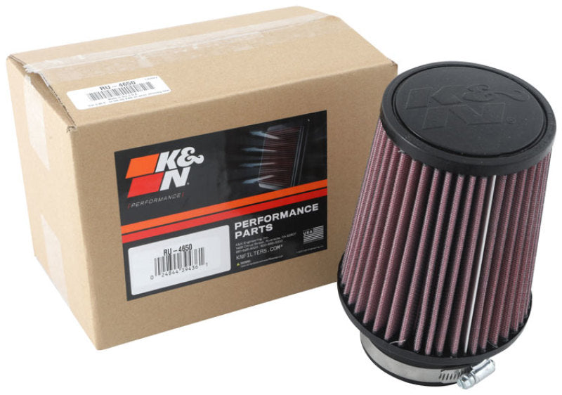 K&N Universal Clamp-On Air Filter 3in FLG 5in B 4in T 6in H-SR1 Performance
