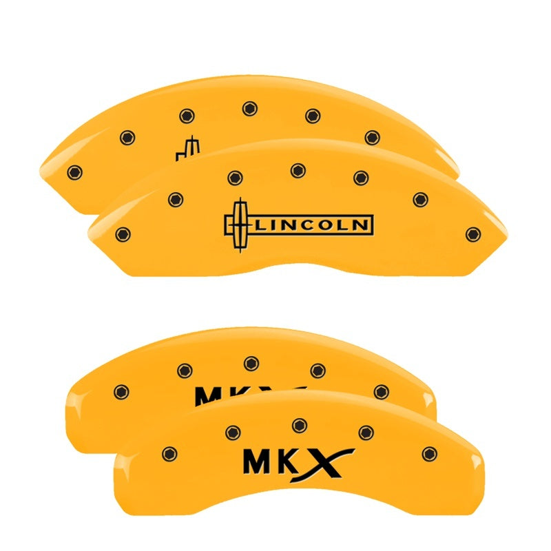 MGP Lincoln MKX 4 Caliper Covers with Engraved Front and Rear - Yellow Powder Coat Finish