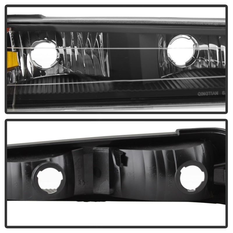 Xtune Chevy Colorado 04-12 OEM Headlights w/ Bumper Lights Black HD-JH-CCOL04-SET-BK