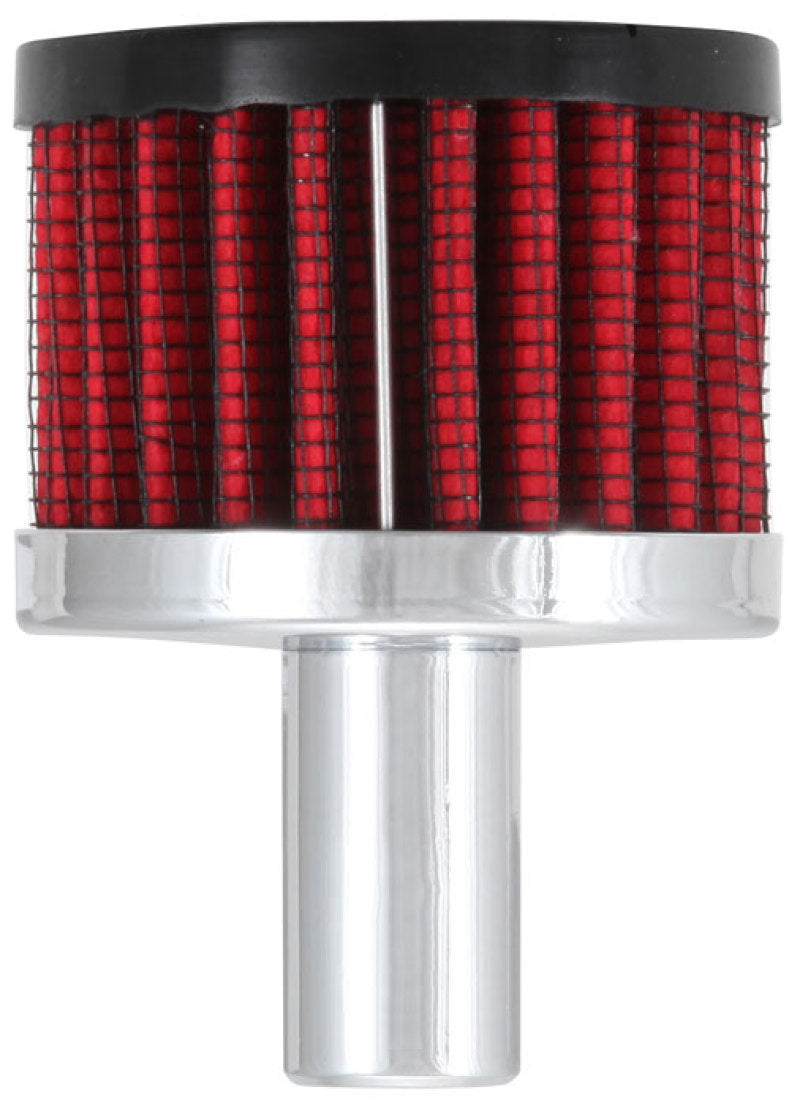 K&N Steel Base Crankcase Vent Filter .625in Vent OD x 2in OD x 1.5in Height-SR1 Performance