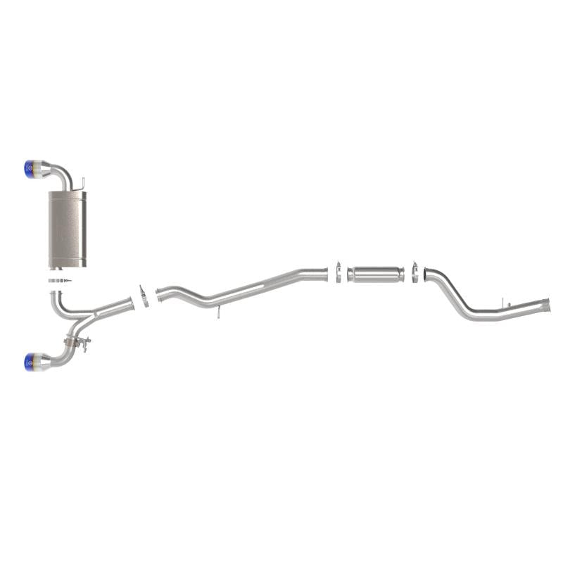 aFe POWER Takeda 2021 Toyota Supra 2.0L (t) 2.5in-3in 304 SS CB Exhaust w/ Blue Tips-SR1 Performance