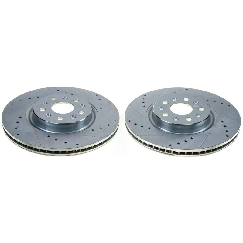 Power Stop 20-21 Chevrolet Corvette Rear Evolution Drilled & Slotted Rotor - Pair-SR1 Performance