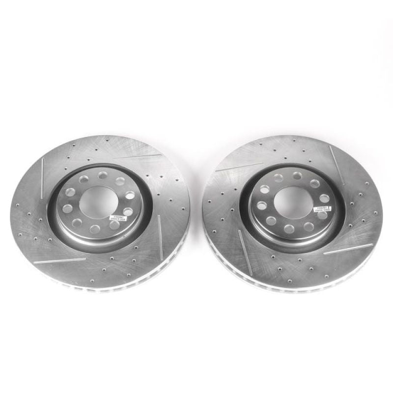 Power Stop 06-09 Audi A4 Front Evolution Drilled & Slotted Rotors - Pair-SR1 Performance