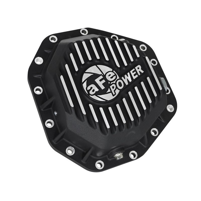 aFe Power Pro Series Rear Diff Cover Black w/Machined Fins 17-19 Ford Diesel Trucks V8-6.7L w/ Oil