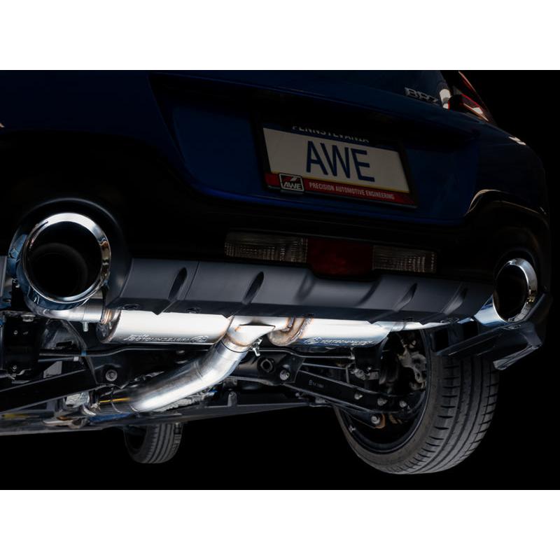 AWE Subaru BRZ/ Toyota GR86/ Toyota 86 Touring Edition Cat-Back Exhaust- Chrome Silver Tips