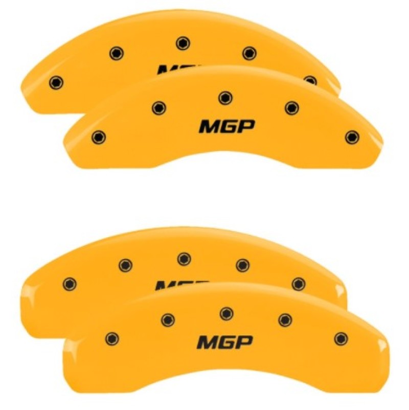 MGP 4 Caliper Covers for 2023-2025 Toyota Prius * Yellow Finish with Black Engraving, Part #16239SMGPYL