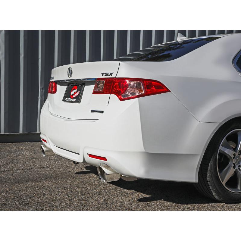 aFe 09-14 Acura TSX L4 2.4L Takeda 2-1/2in to 2-1/4in 304 SS Cat-Back Exhaust System w/Polished Tips-SR1 Performance