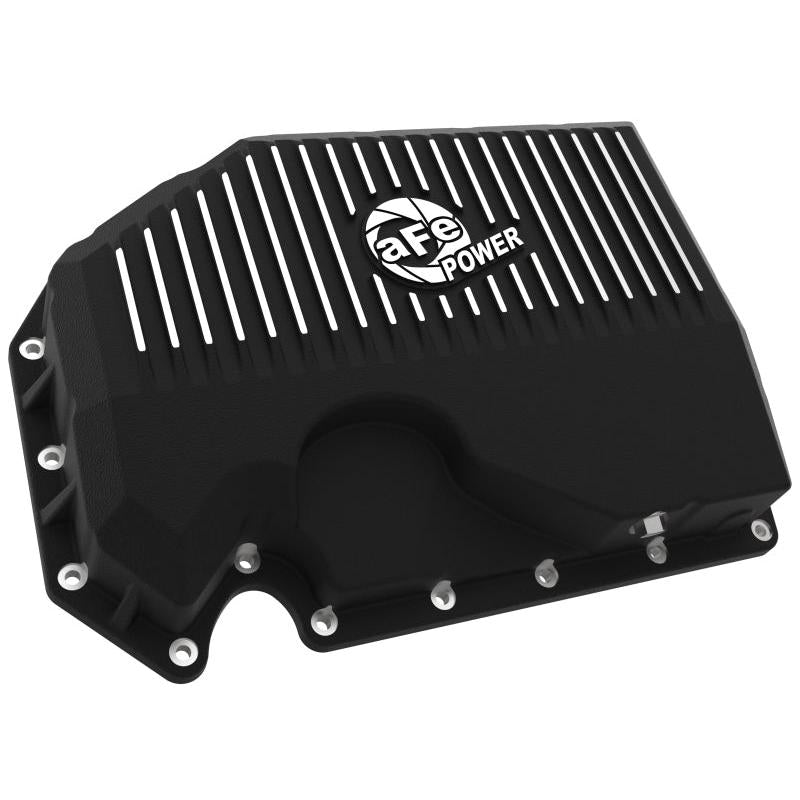 aFe 05-19 VW 1.8L/2.0L w/o Oil Sensor Engine Oil Pan Black POWER Street Series w/ Machined Fins-SR1 Performance