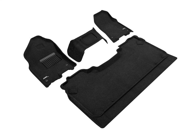 3D Maxpider 19-24 Dodge Ram 1500 Crew Cab w Bench Front Row Elegant Black R1 R2 (R1 3 Pcs Design)-SR1 Performance