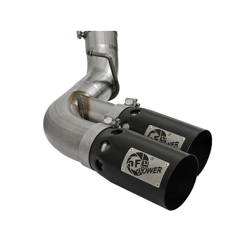 aFe Victory Series 4in 409-SS DPF-Back Exhaust w/ Dual Black Tips 2017 GM Duramax V8-6.6L(td) L5P