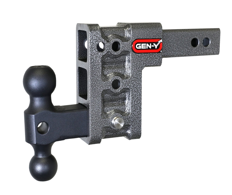 Gen-Y Mega Duty 2-inch Shank Adjustable Drop Hitch with Dual-Ball - 10,000 LB Capacity, Part GH-313