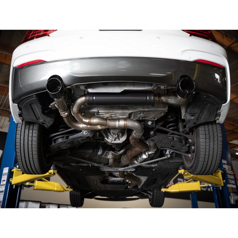 aFe MACHForce XP 3in to 2.5in 304 SS Axle-Back Exhaust w/ Black Tips 14-16 BMW M235i