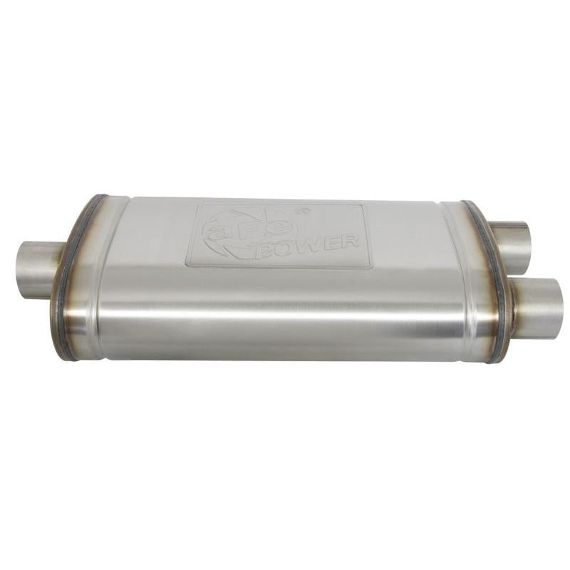 aFe MACHForce XP SS Muffler 3in Center Inlet / 3in Offset Outlet 22in L x 11in W x 6in H Body-SR1 Performance