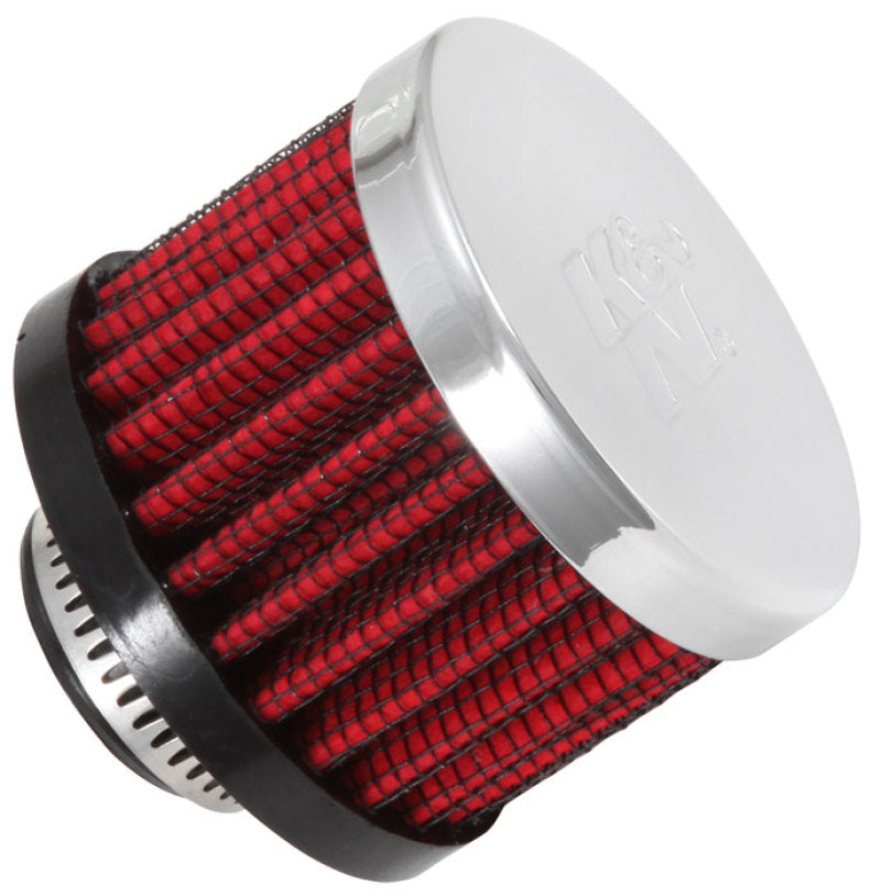 K&N 0.625 inch ID 2 inch OD 1.5 inch H Clamp On Crankcase Vent Filter-SR1 Performance