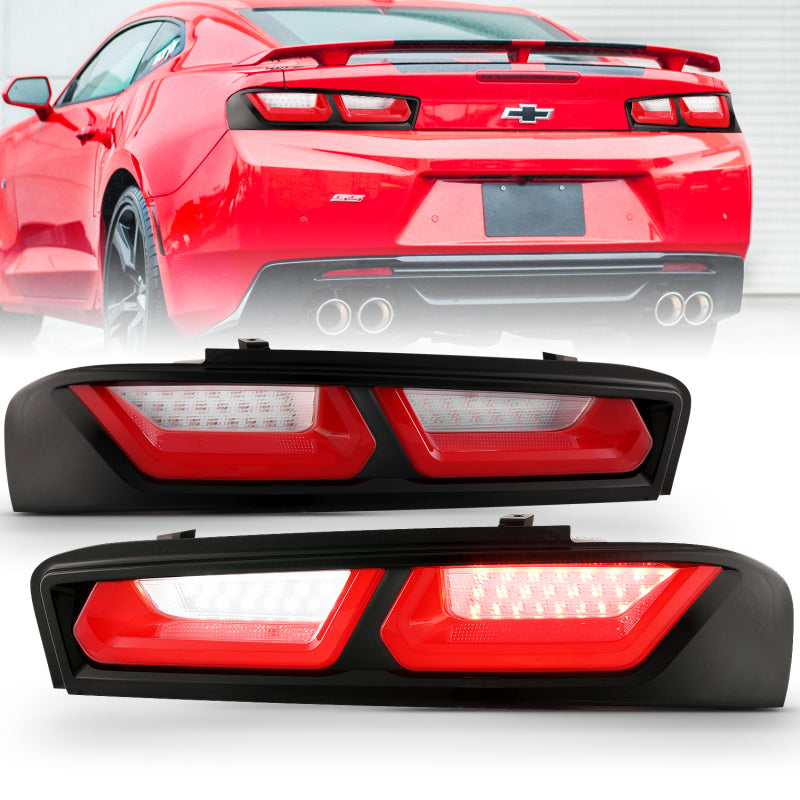 ANZO 2016-2018 Chevrolet Camaro L.E.D T.L Red/Clear-SR1 Performance