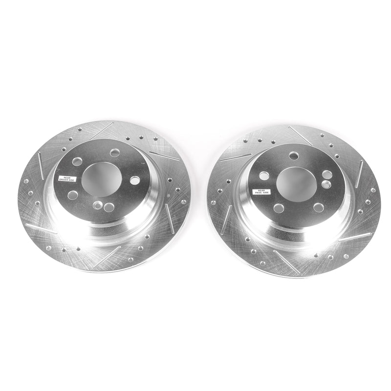 Power Stop 03-06 Mercedes-Benz CL500 Rear Evolution Drilled & Slotted Rotors - Pair-SR1 Performance