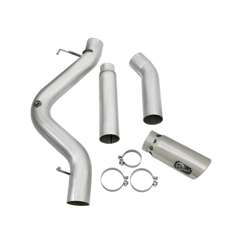 aFe LARGE Bore HD 5in Exhausts DPF-Back SS w/ Pol Tips 16-17 GM Diesel Truck V8-6.6L (td) LML/L5P