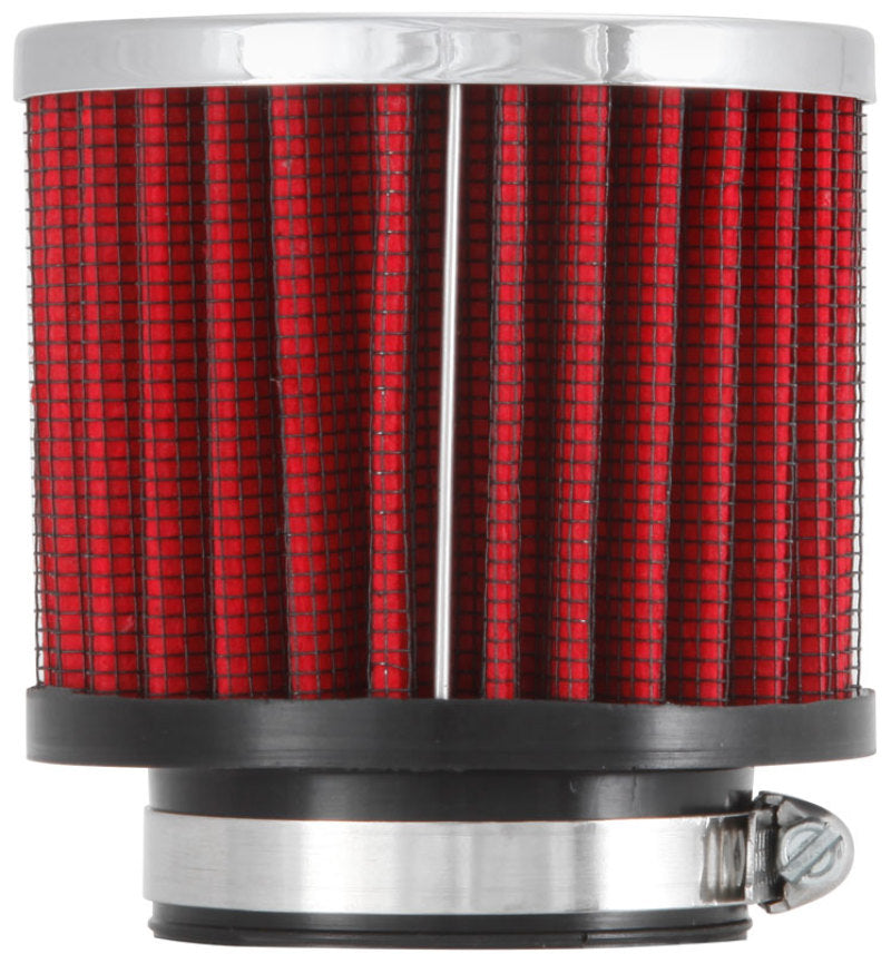 K&N 1.75in Flange ID x 3in OD x 2.5in H Chrome Finish Rubber Base Crankcase Vent Filter-SR1 Performance