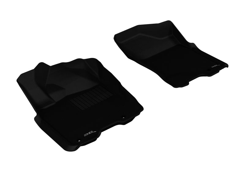 3D MAXpider 2009-2015 Nissan Titan King/Crew Cab Kagu 1st Row Floormat - Black-SR1 Performance