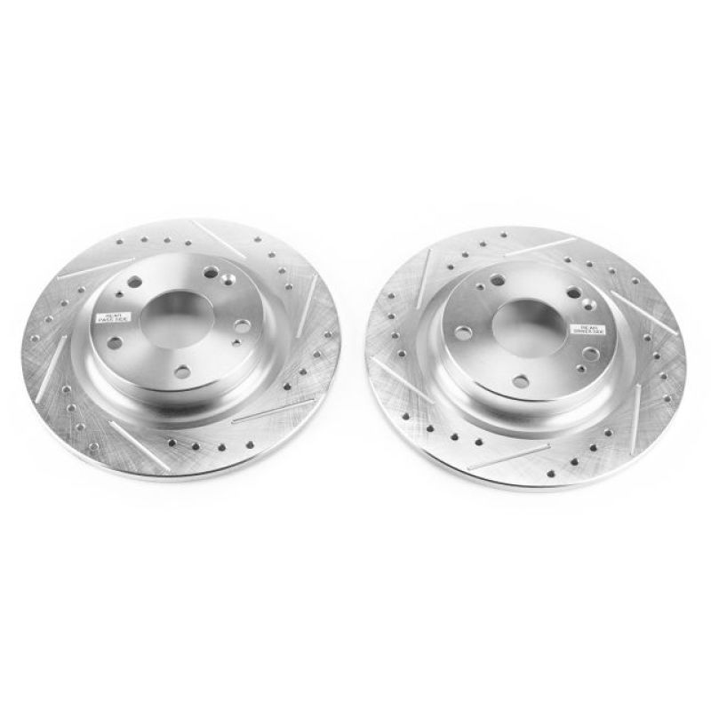 Power Stop 17-18 Honda Civic Si Rear Evolution Drilled & Slotted Rotors - Pair-SR1 Performance