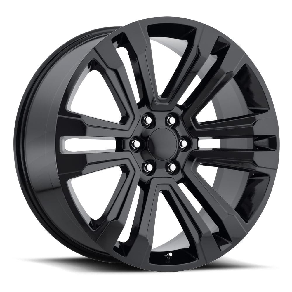 22X9 6X5.5 +24 HB 78.1 2017 GMC DENALI GLOSS BLACK WITH CAP-SR1 Performance