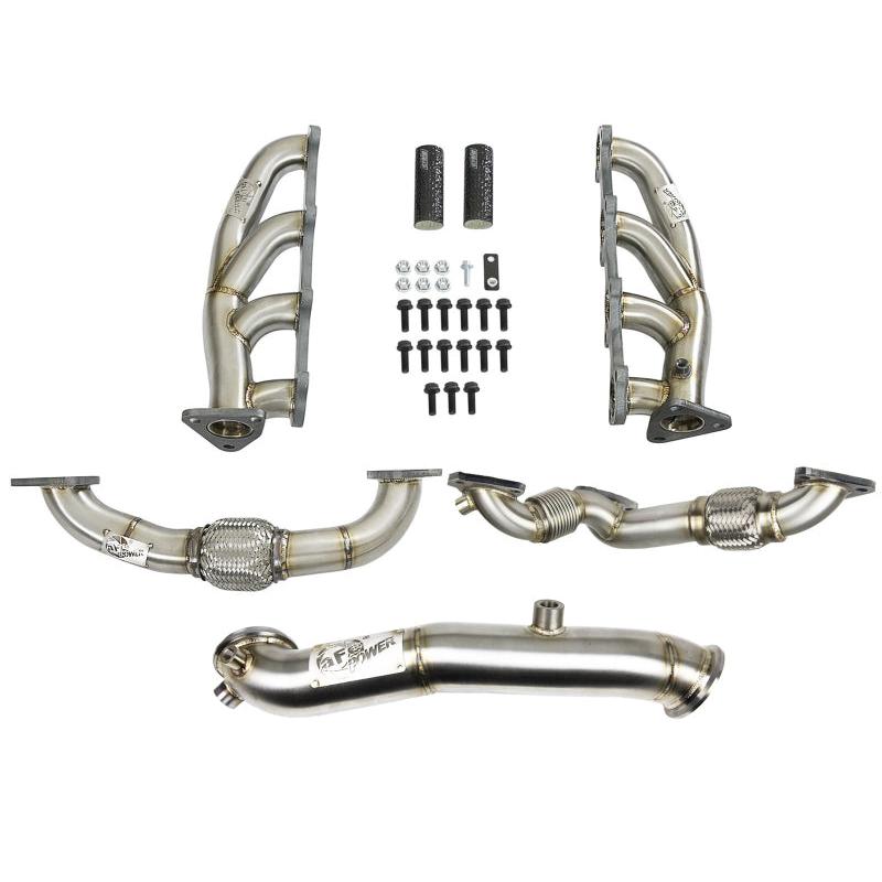 aFe Twisted Steel Headers Up-Pipes & Down-Pipe 11-15 GM Diesel Trucks V8-6.6L (td) LML-SR1 Performance