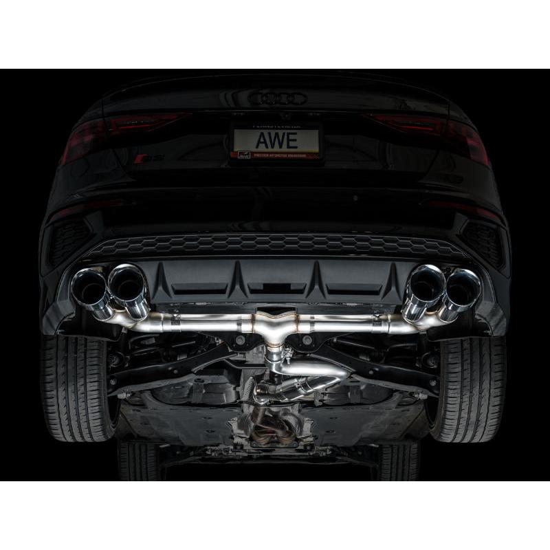 AWE 22-24 Audi 8Y S3 Track Edition Exhaust  - Chrome Silver Tips