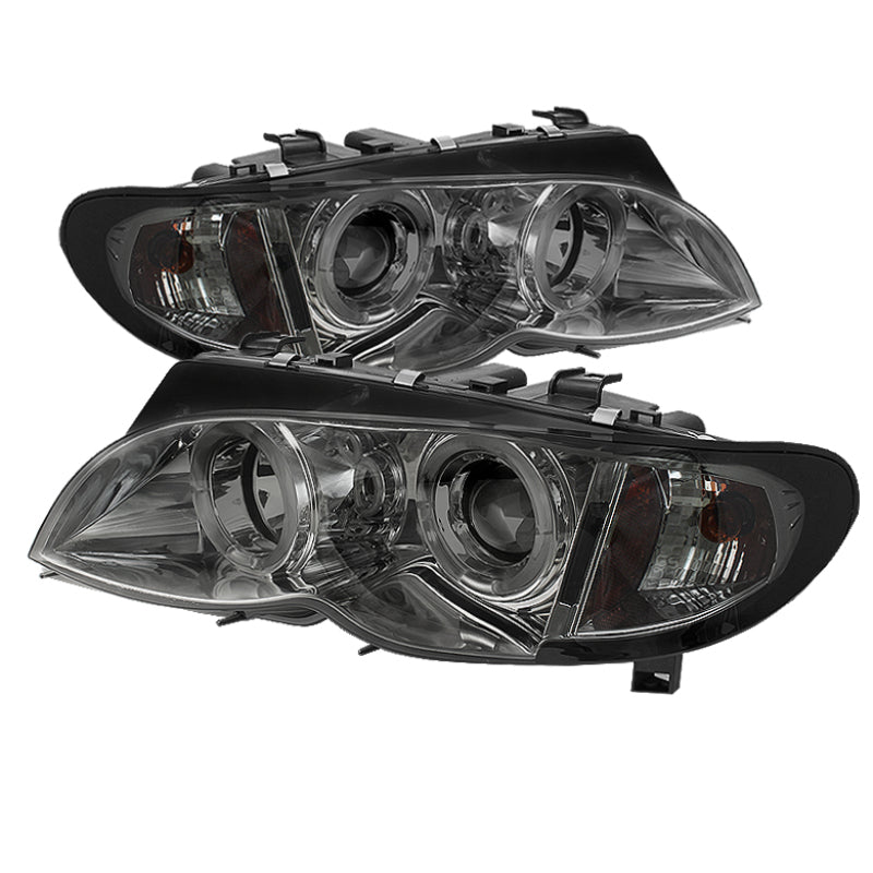Spyder BMW E46 3-Series 02-05 4DR Projector Headlights 1PC LED Halo Smke PRO-YD-BMWE4602-4D-AM-SM-SR1 Performance