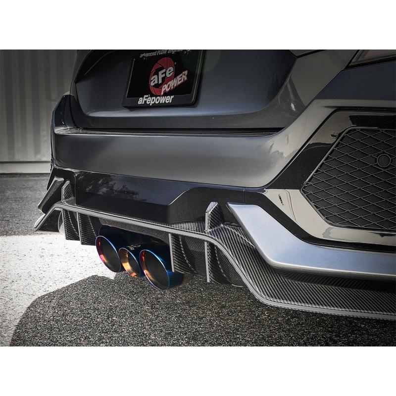 aFe Takeda 3in 304 SS Cat-Back Exhaust w/ Blue Flame Tips 2017+ Honda Civic Type R I4 2.0L (t)-SR1 Performance
