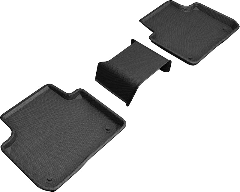 3D MAXpider 2019-2019 Porsche Cayenne Kagu 2nd Row Floormats - Black-SR1 Performance