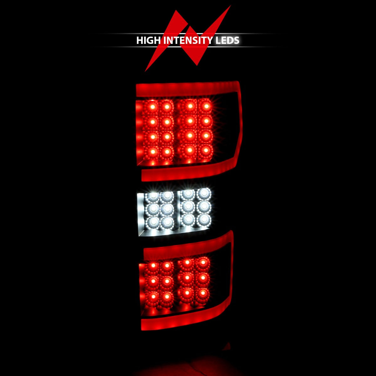 FORD F-150 18-20 FULL LED TAIL LIGHTS BLACK (RED LIGHT BAR)