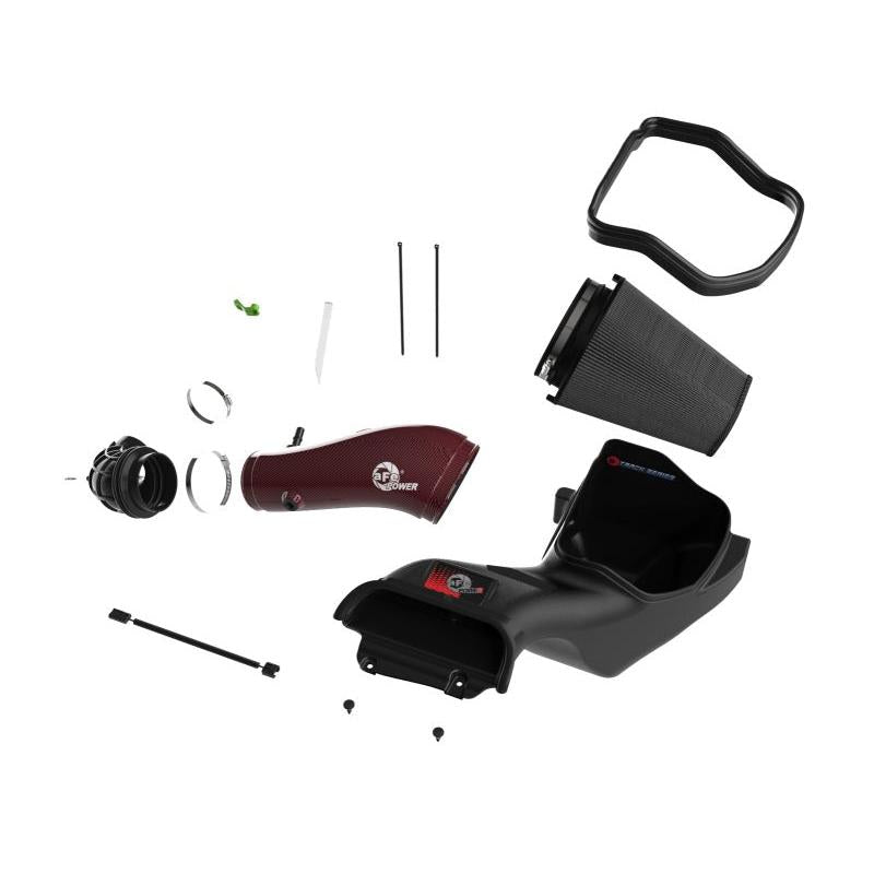 aFe 23-24 Ford F150 Raptor R Supercharged Red Carbon Track Series Air Intake w/ P5R Filter (MOQ 24)-SR1 Performance