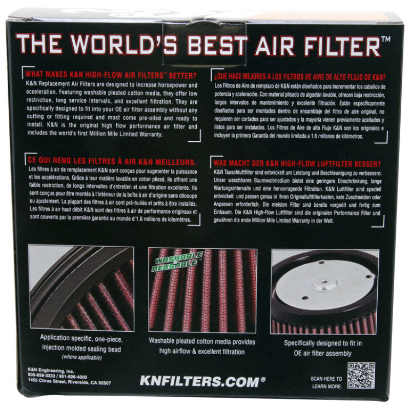 K&N 75-78 Harley Davidson 1000/1200CC Drop In Replacement Air Filter-SR1 Performance