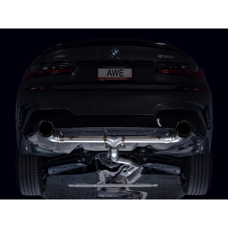 AWE 19-23 BMW 330i / 21-23 BMW 430i Base G2X Track Edition Axle Back Exhaust - Diamond Black