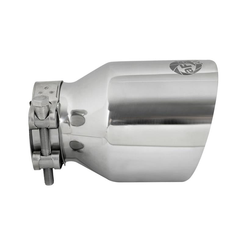 aFe MACH Force-Xp 304 SS Clamp-On Exhaust Tip 2.5in. Inlet / 4in. Outlet / 6in. L - Polished-SR1 Performance