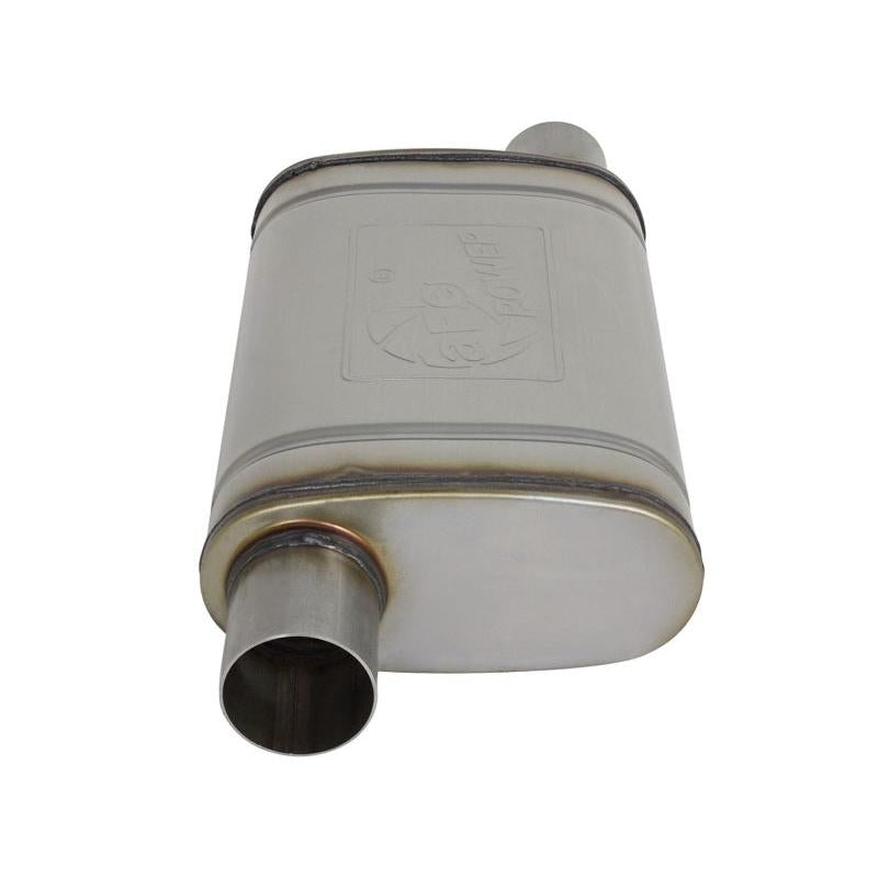 aFe MACH Force-Xp 409 SS Muffler 2.5in Offset Inlet/2.5in Offset Outlet 14in L x 9in W x 4in H Body-SR1 Performance