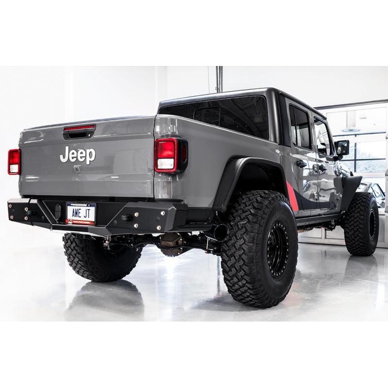 AWE Tuning 20-21 Jeep Gladiator JT 3.6L Tread Edition Cat-Back Dual Exhaust - Diamond Black Tip