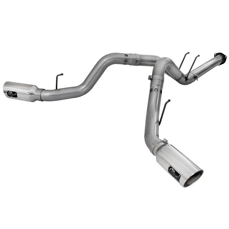 aFe LARGE BORE HD 4in 409-SS DPF-Back Exhaust w/Polished Tip 11-14 Ford Diesel Trucks V8-6.7L (td)-SR1 Performance
